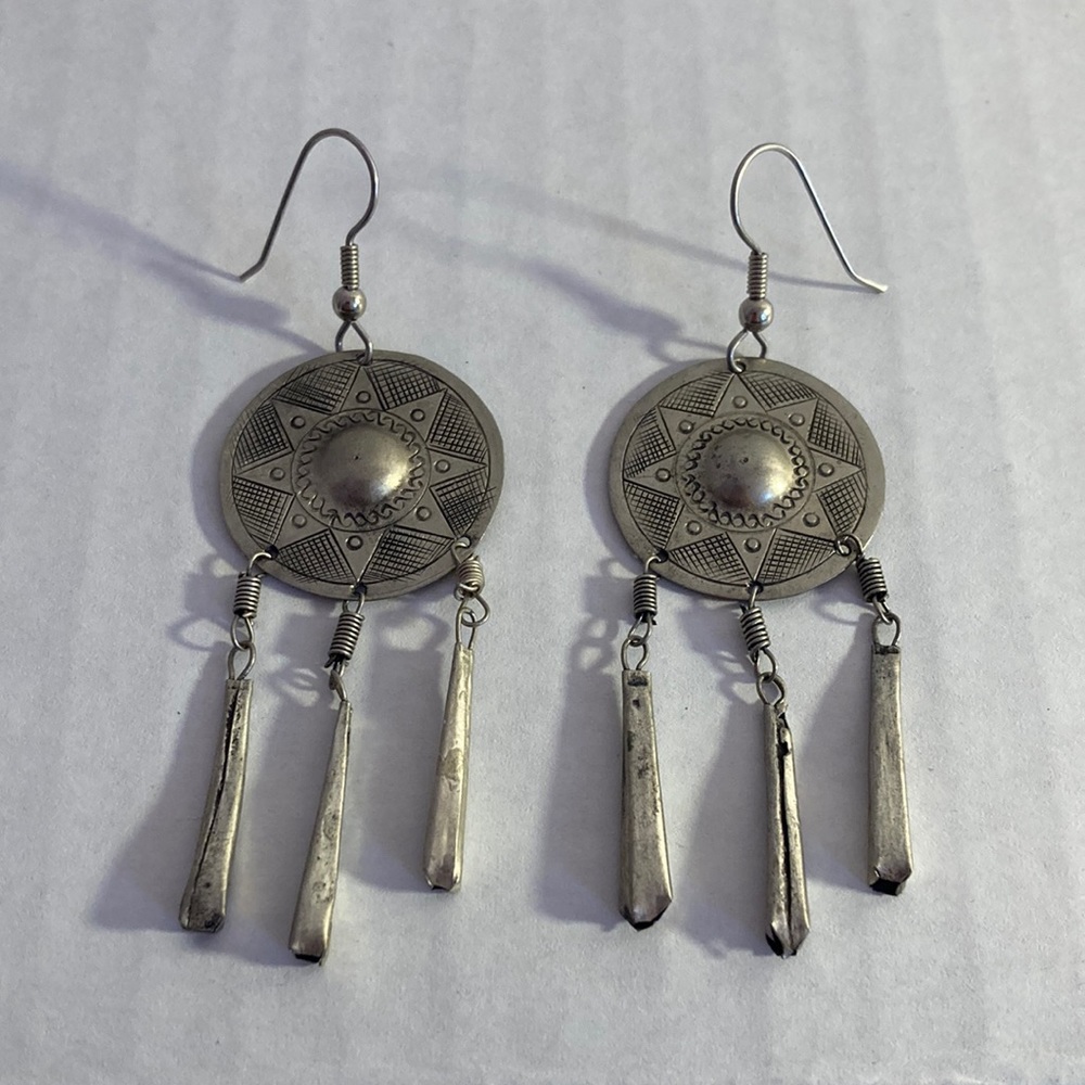 Handmade Metal Sun Earrings